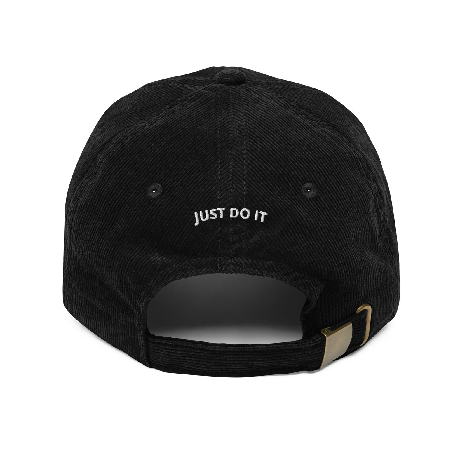 Casquette velours côtelé papa just do it noir coloris présenté CHT'M Boutique