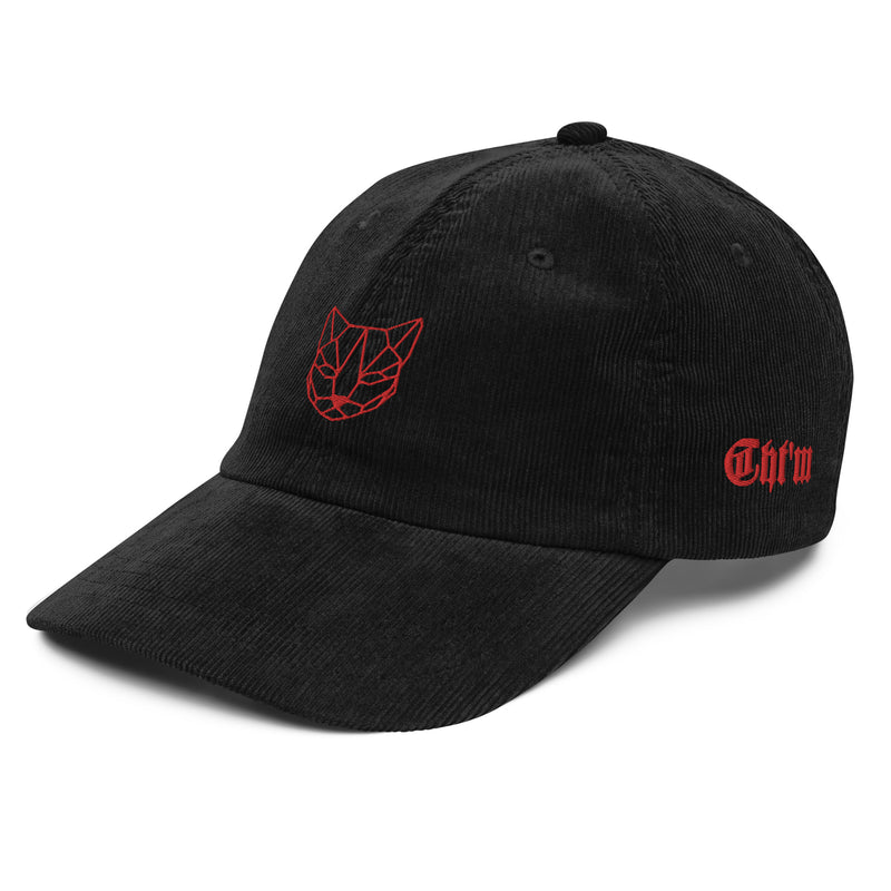 Casquette velours côtelé chat olive CHT'M Boutique