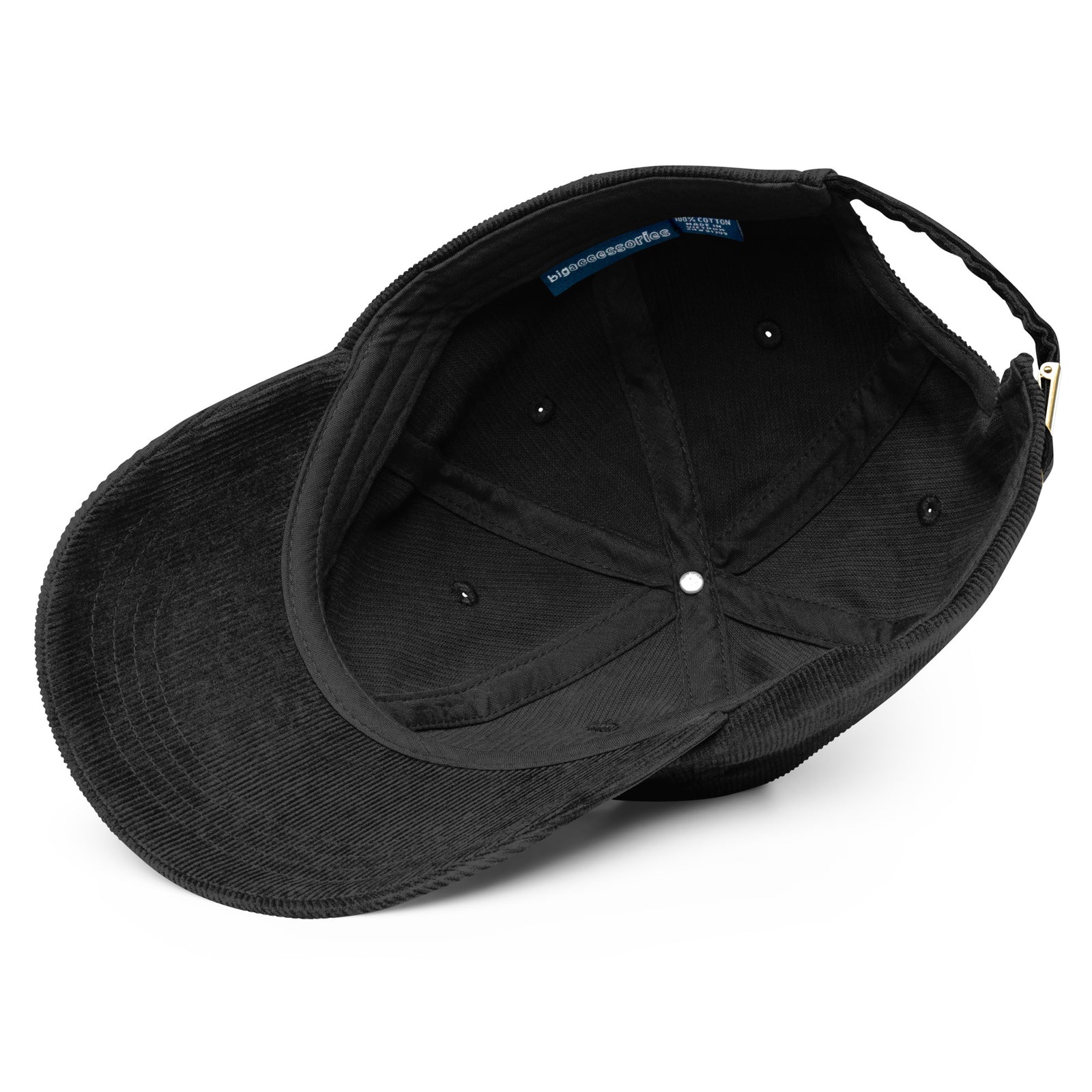 Casquette velours côtelé chat olive vue de profil CHT'M Boutique