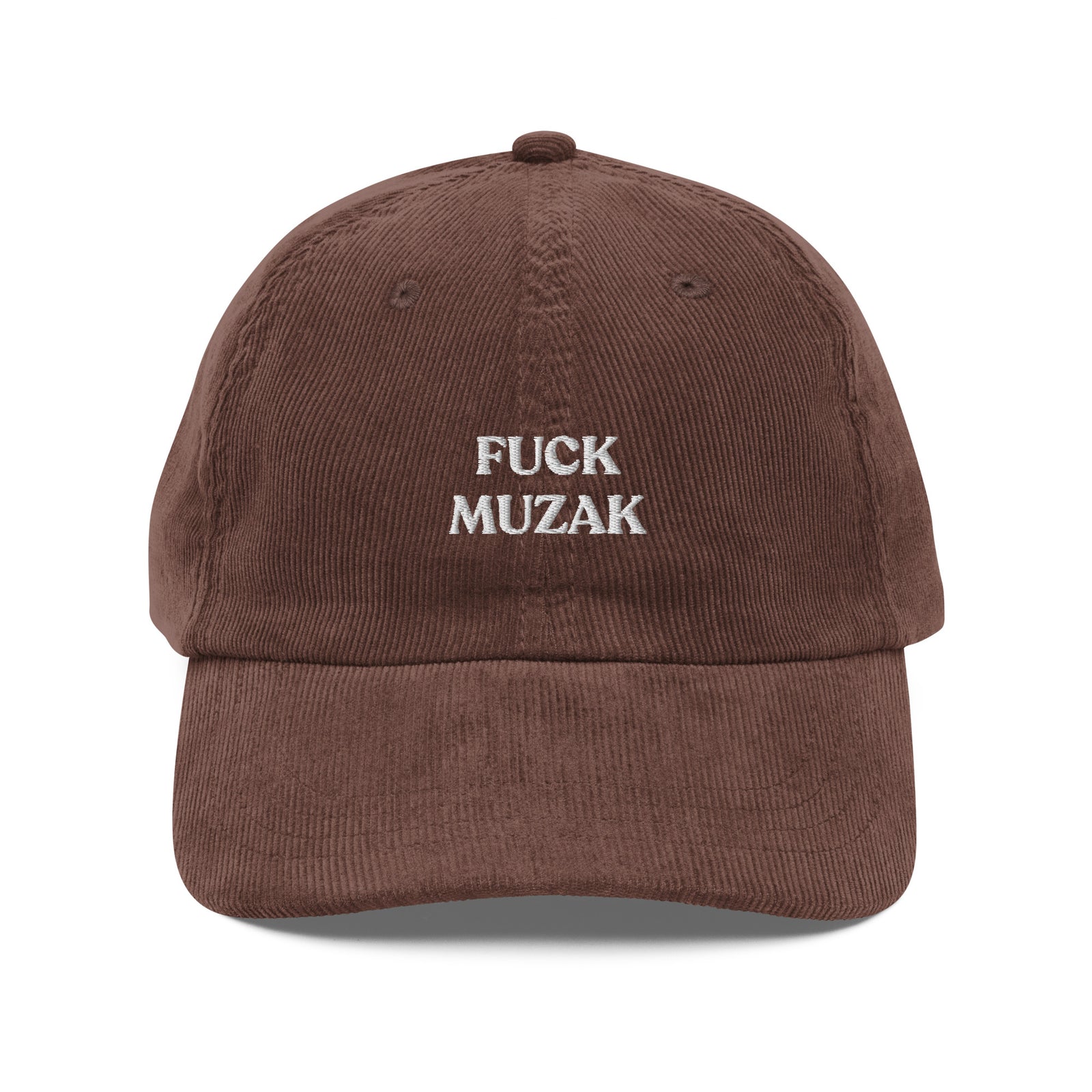 Casquette en velours côtelé - "FUCK MUZAK"