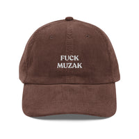 Casquette en velours côtelé - "FUCK MUZAK"