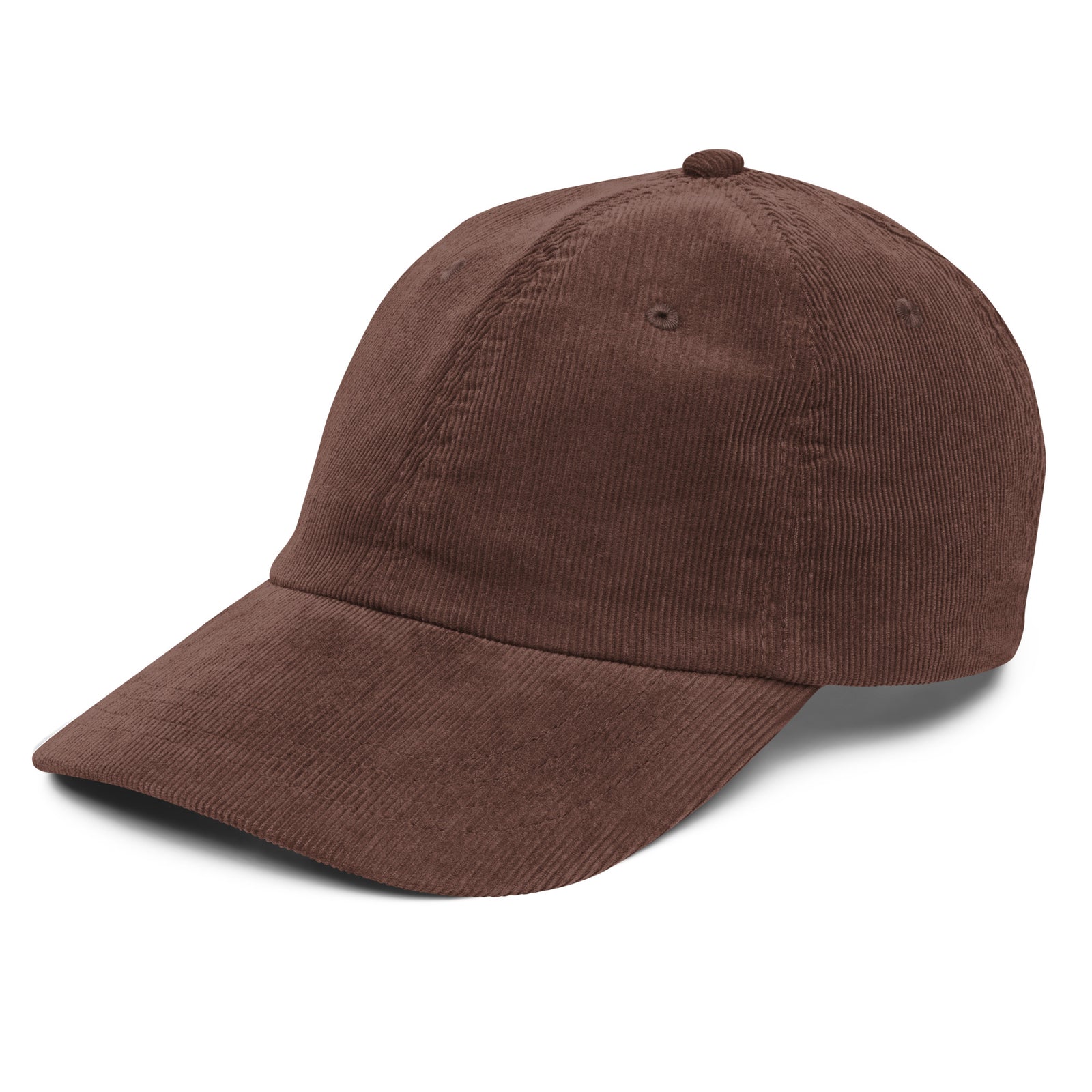 Casquette velours côtelé unie bleu marine vue de trois quarts CHT'M Boutique