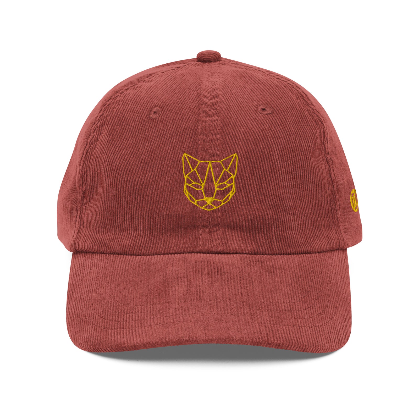 Casquette velours côtelé chat bleu marine vue de trois quarts CHT'M Boutique