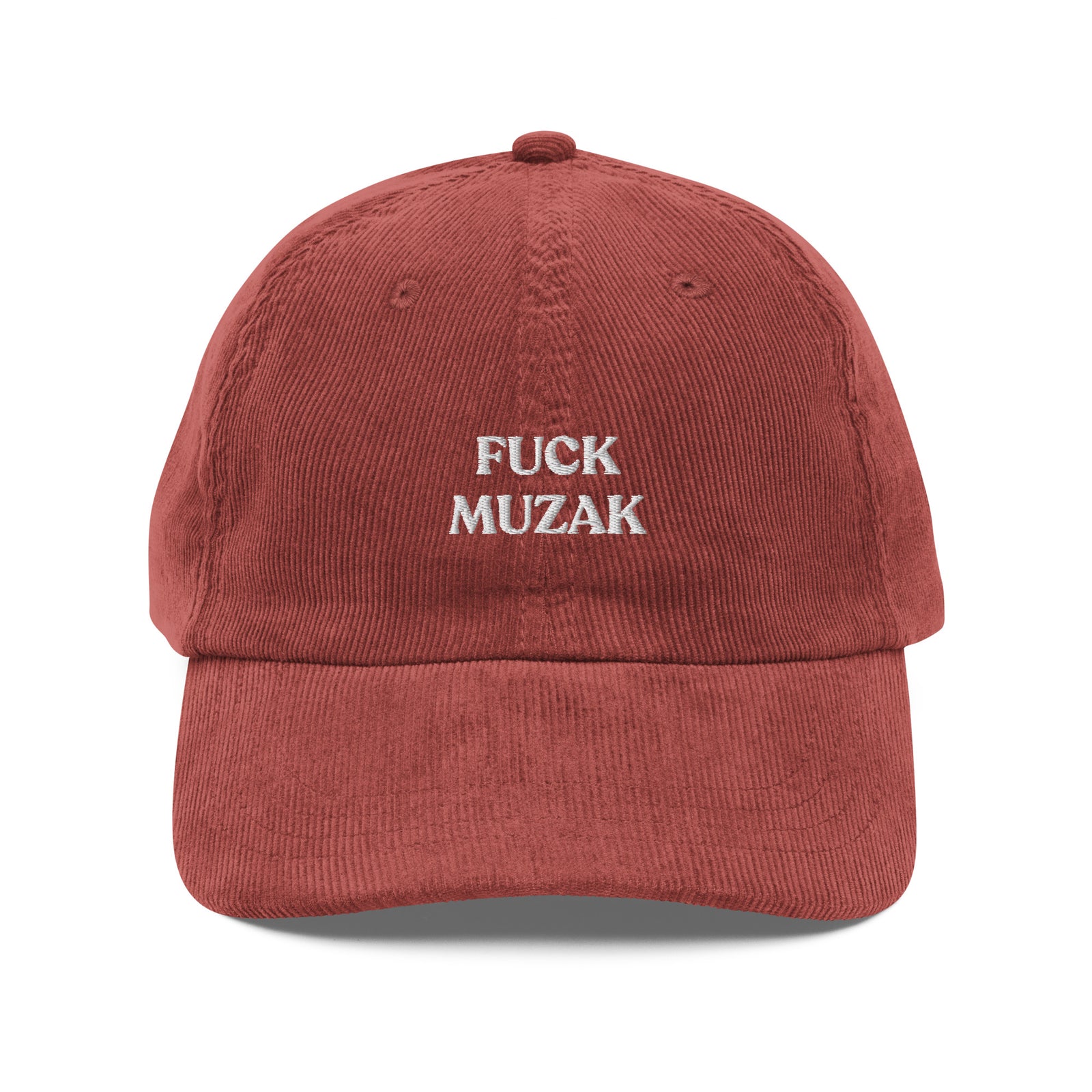 Casquette en velours côtelé - "FUCK MUZAK"