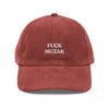 Casquette en velours côtelé - "FUCK MUZAK"