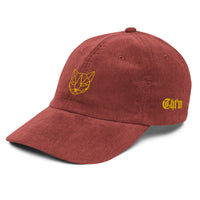 Casquette velours côtelé chat bleu marine style streetwear CHT'M Boutique