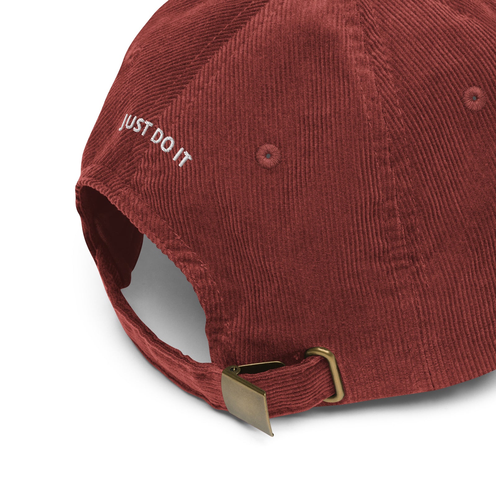 Casquette velours côtelé papa just do it noir vue de trois quarts CHT'M Boutique