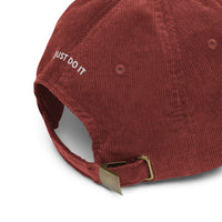Casquette velours côtelé papa just do it noir vue de trois quarts CHT'M Boutique