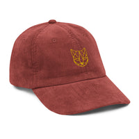 Casquette velours côtelé chat bleu marine coloris présenté CHT'M Boutique