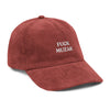 Casquette en velours côtelé - "FUCK MUZAK"