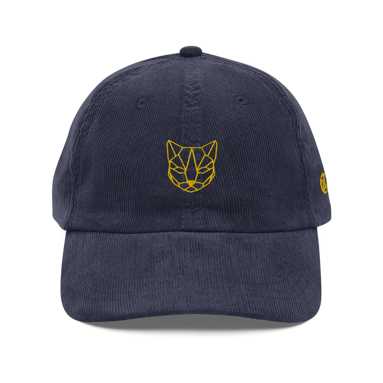 Casquette velours côtelé chat bleu marine vue avant CHT'M Boutique