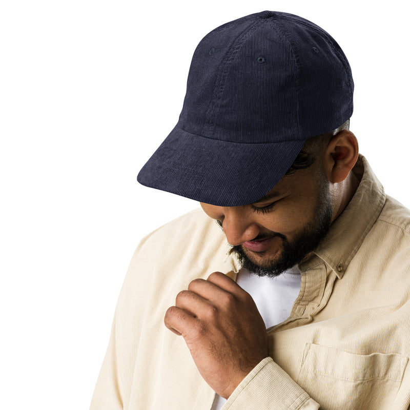 Casquette velours côtelé unie bleu marine CHT'M Boutique