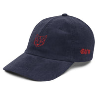 Casquette velours côtelé chat olive vue de dos CHT'M Boutique