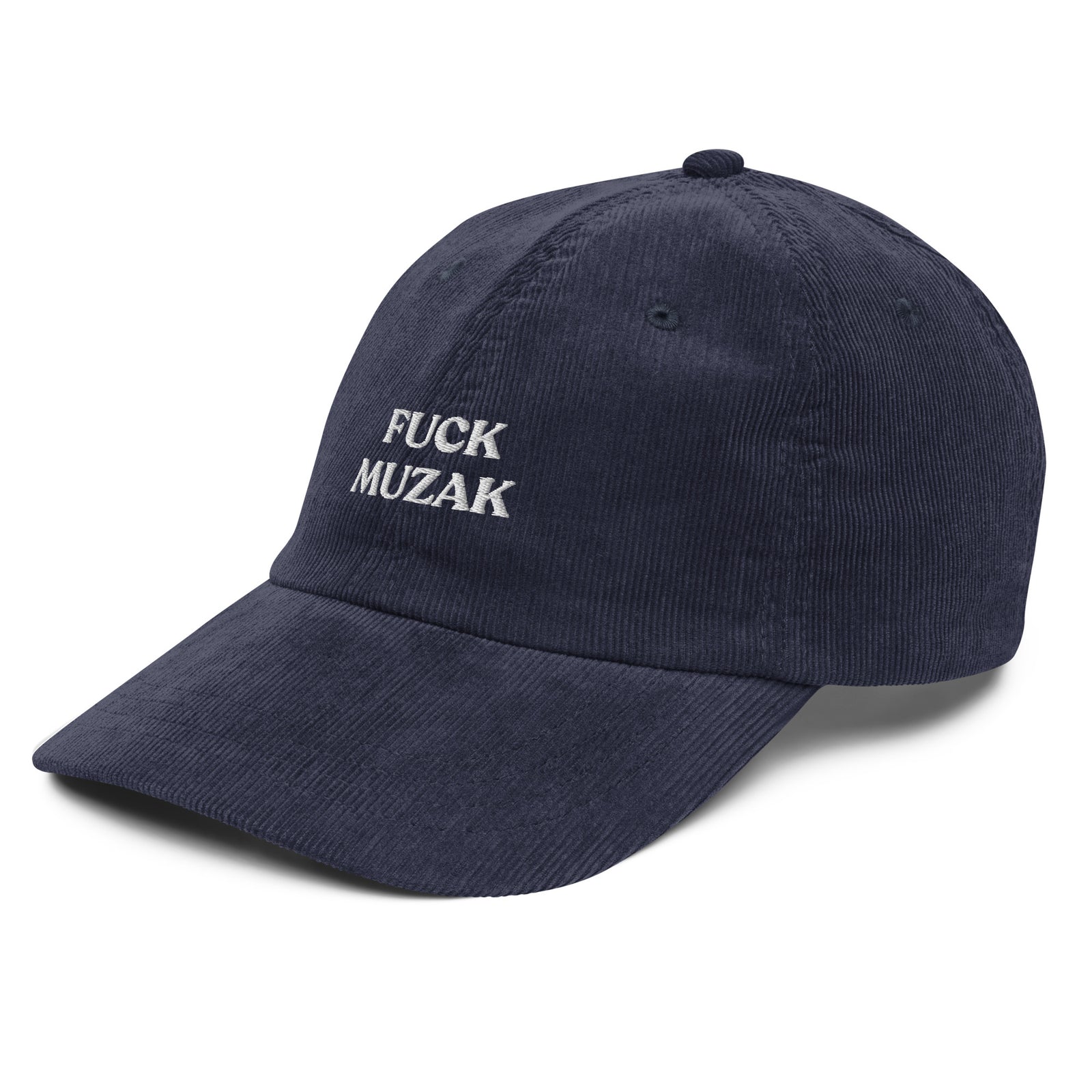 Casquette en velours côtelé - "FUCK MUZAK"