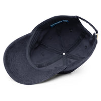 Casquette velours côtelé unie bleu marine vue de profil CHT'M Boutique