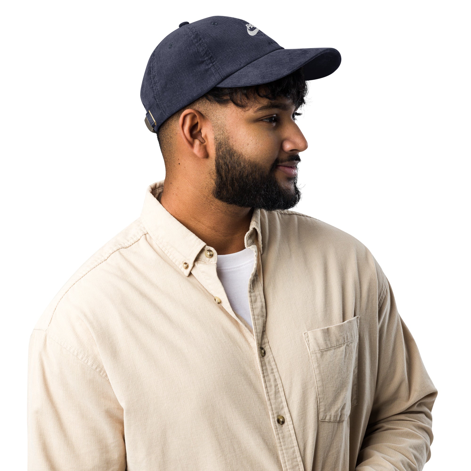 Casquette en velours côtelé - "PAPA JUST DO IT"