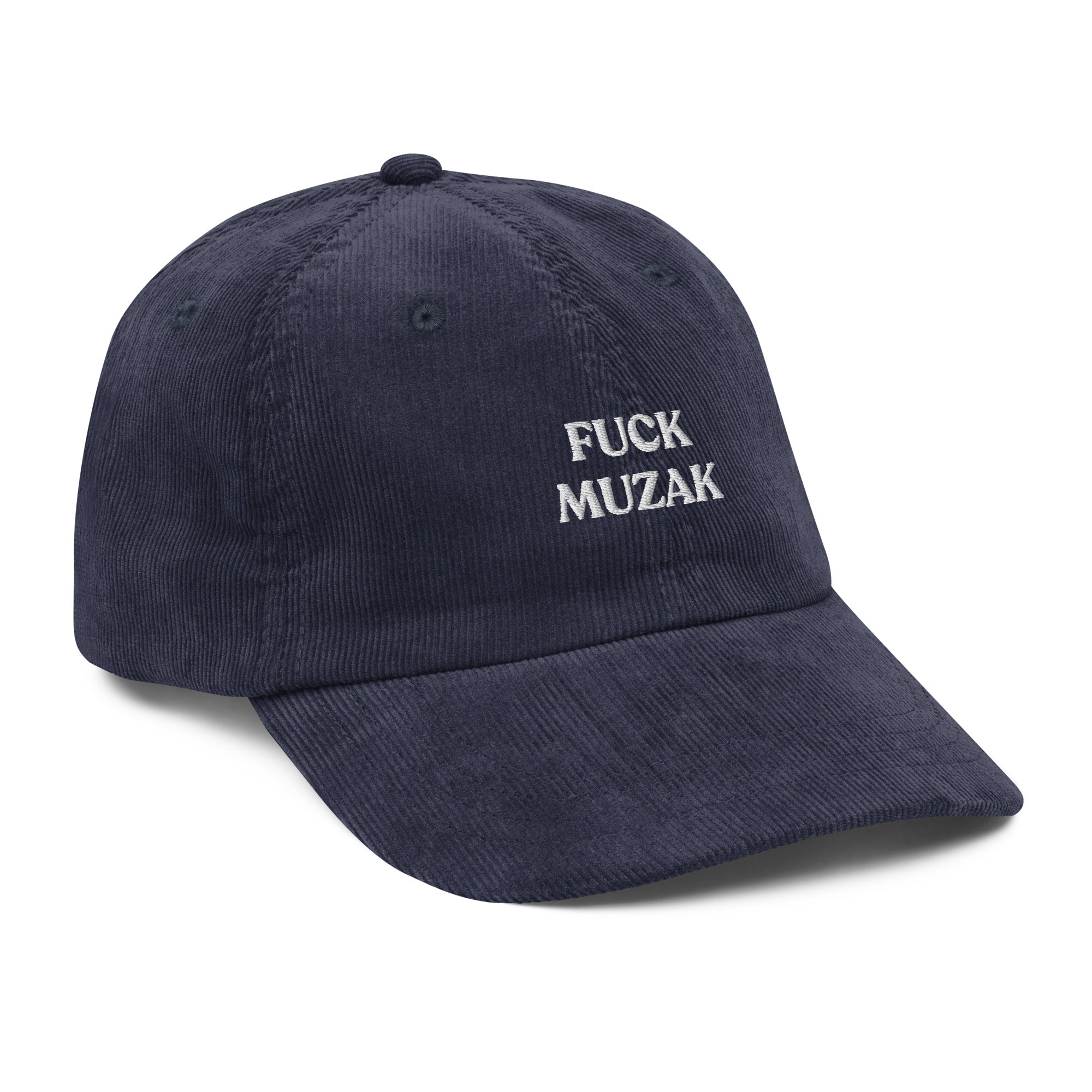 Casquette en velours côtelé - "FUCK MUZAK"