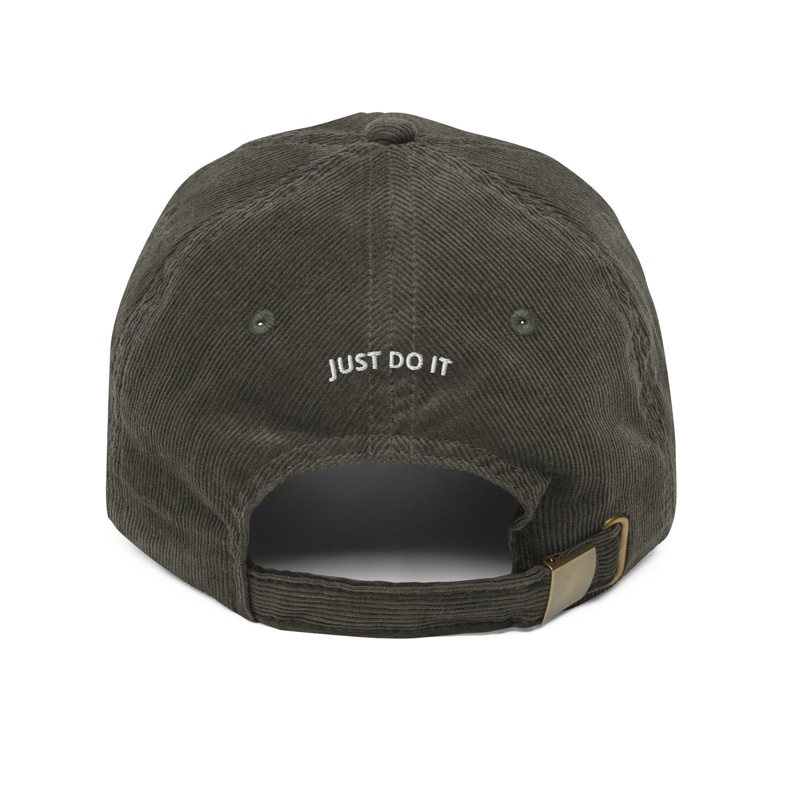 Casquette velours côtelé papa just do it noir vue de trois quarts CHT'M Boutique