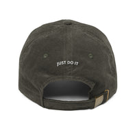 Casquette velours côtelé papa just do it noir vue de trois quarts CHT'M Boutique