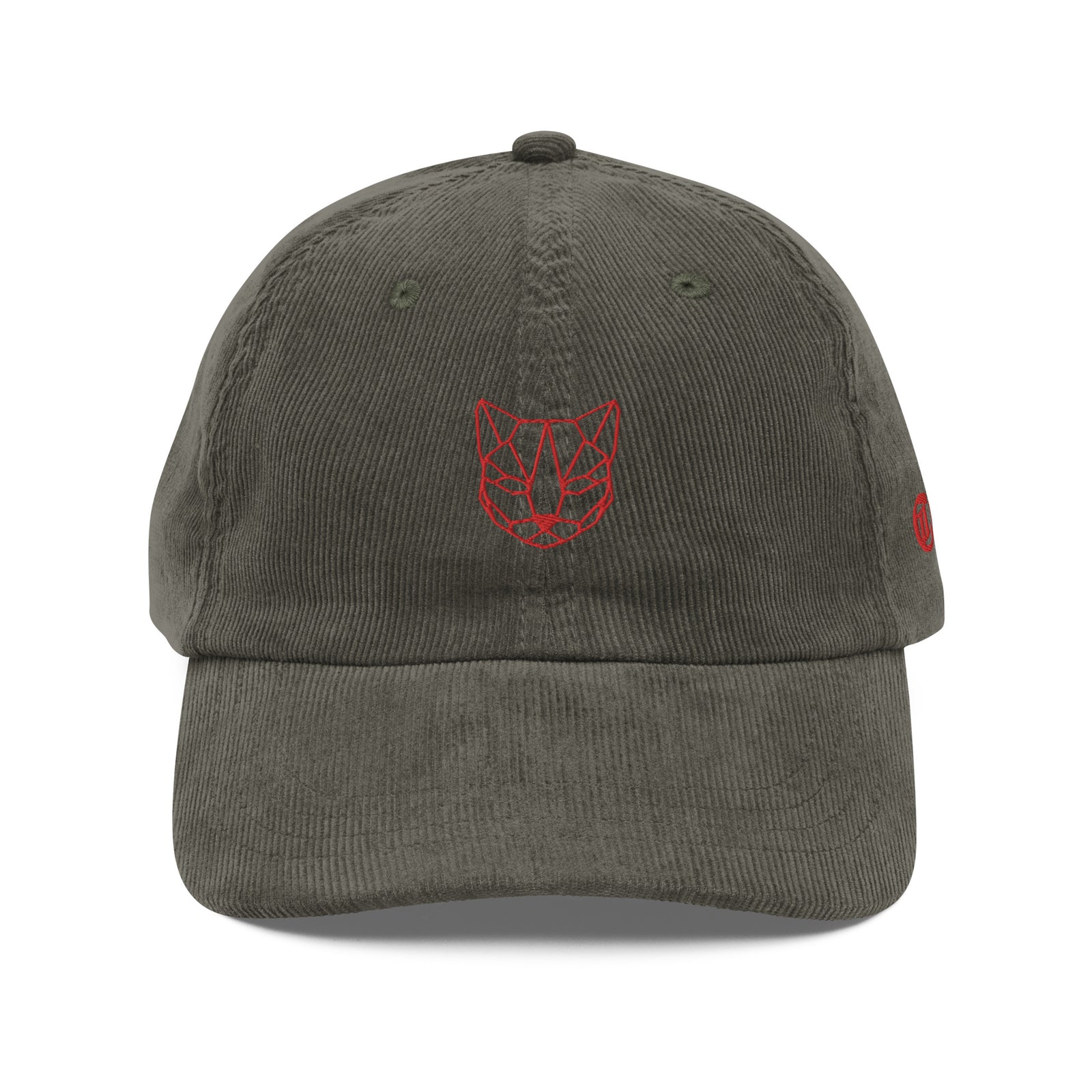 Casquette velours côtelé chat olive CHT'M Boutique