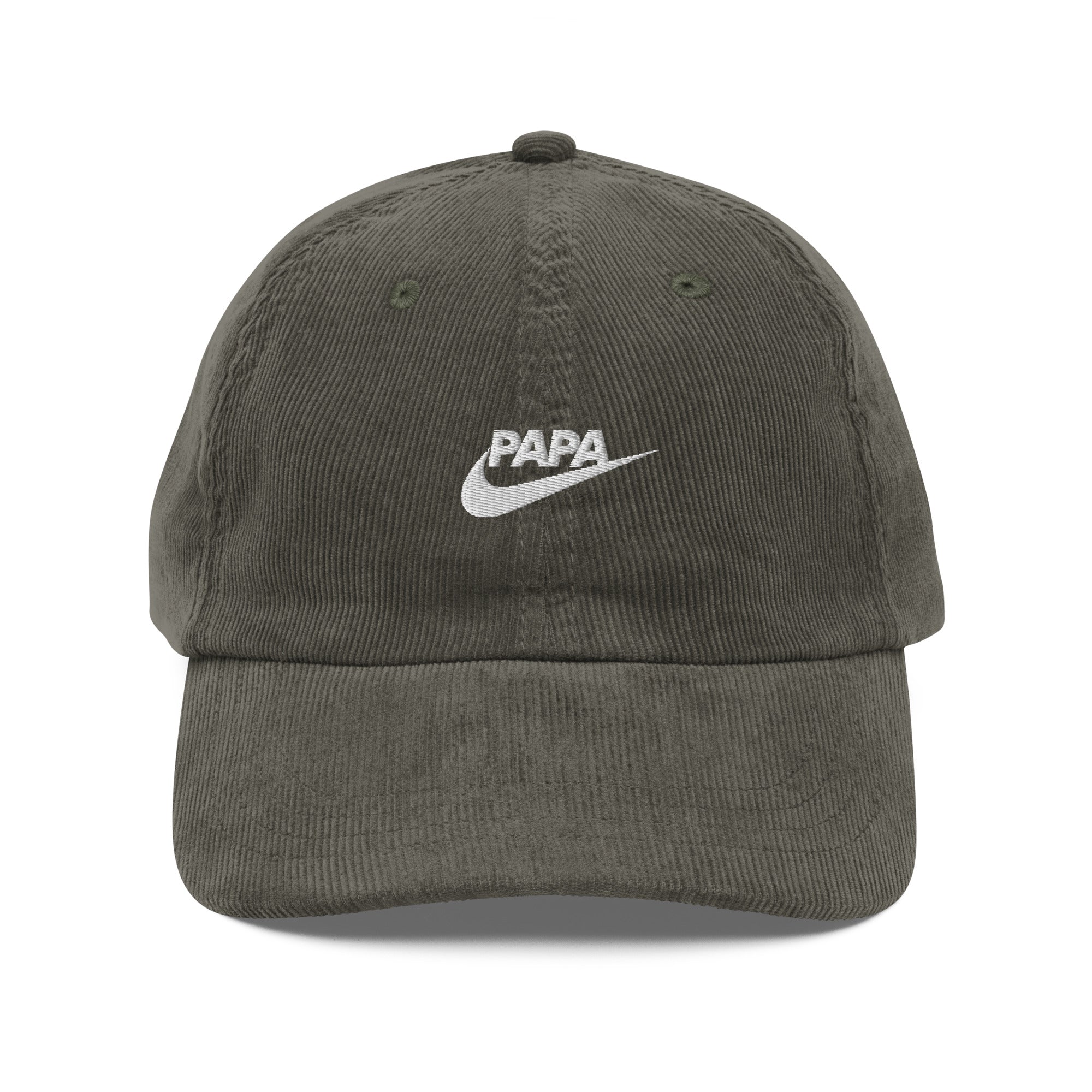 Casquette en velours côtelé - "PAPA JUST DO IT"