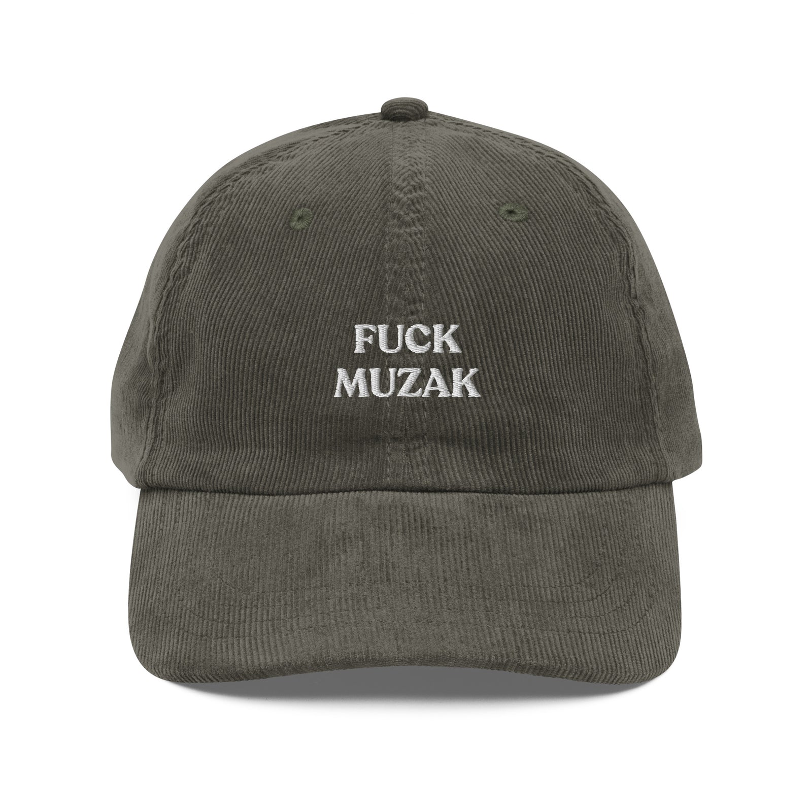 Casquette en velours côtelé - "FUCK MUZAK"