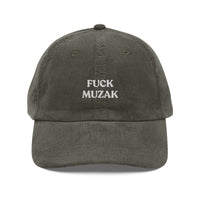 Casquette en velours côtelé - "FUCK MUZAK"