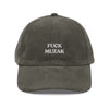 Casquette en velours côtelé - "FUCK MUZAK"