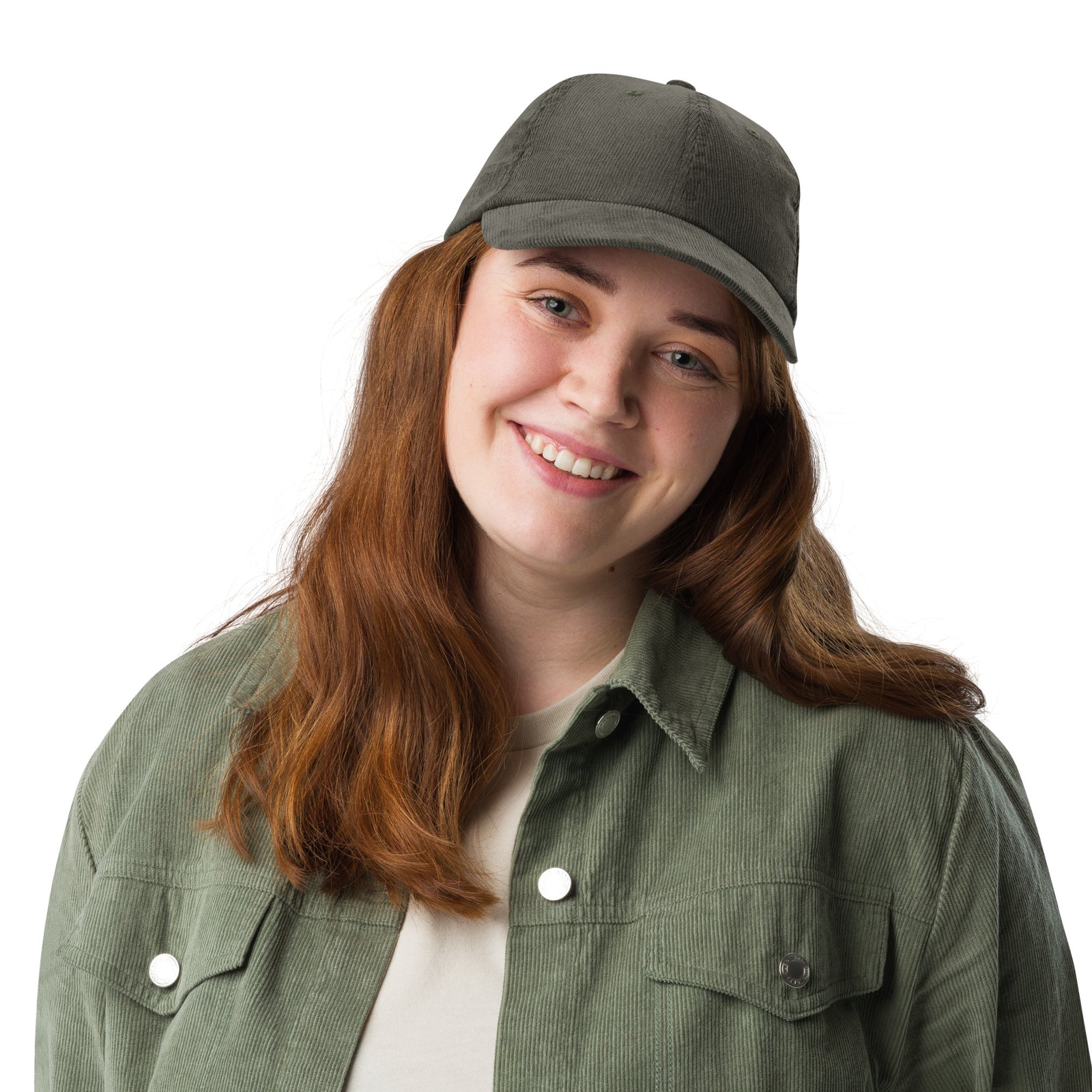 Casquette velours côtelé unie bleu marine détail de la broderie CHT'M Boutique