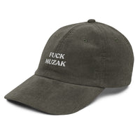 Casquette en velours côtelé - "FUCK MUZAK"