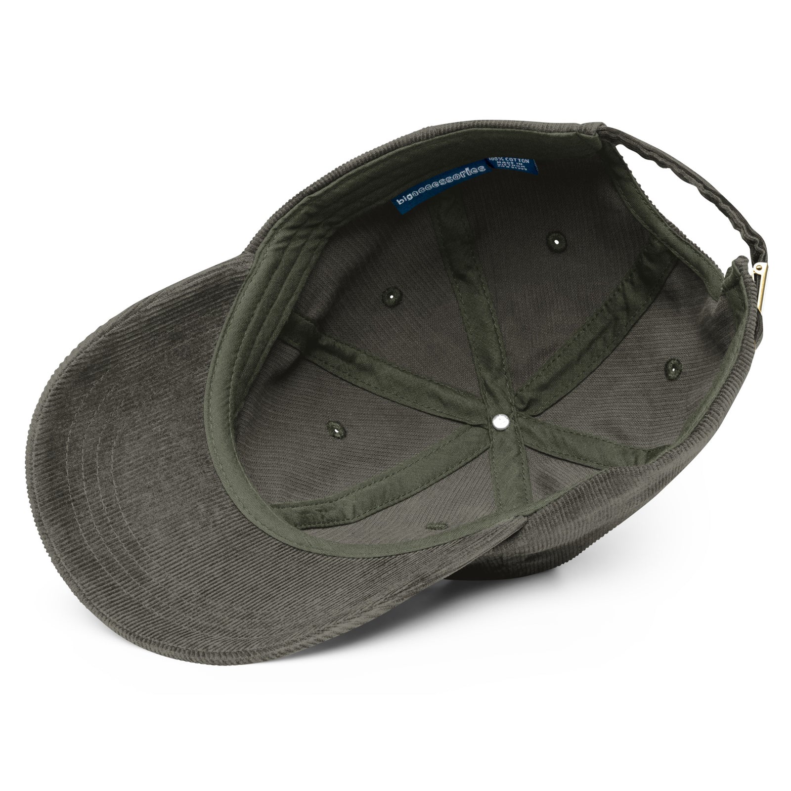 Casquette velours côtelé unie bleu marine vue de profil CHT'M Boutique