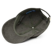 Casquette velours côtelé unie bleu marine vue de profil CHT'M Boutique