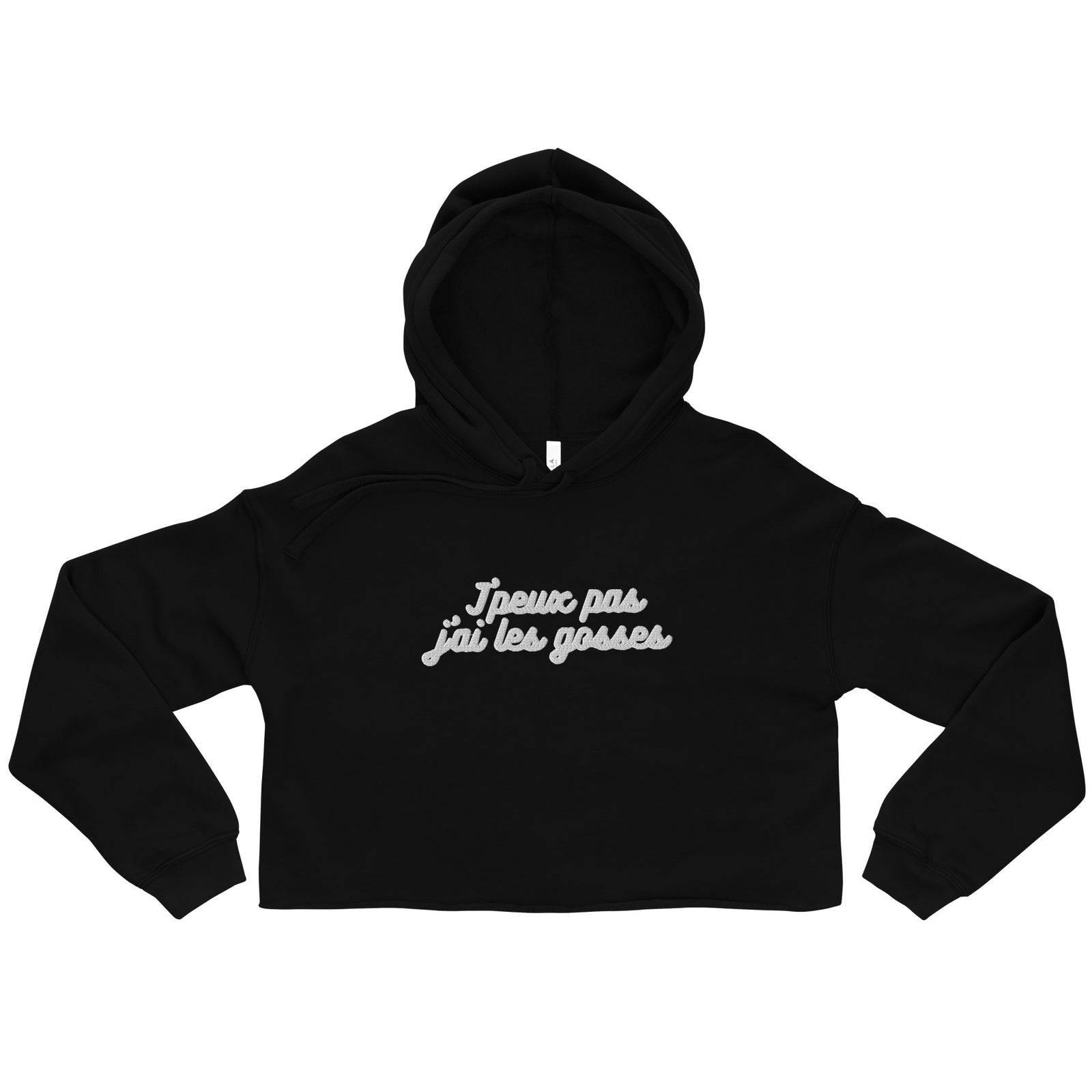 Sweat à Capuche Crop-Top - "J'peux pas j"ai les gosses"