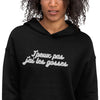 Sweat à Capuche Crop-Top - "J'peux pas j"ai les gosses"