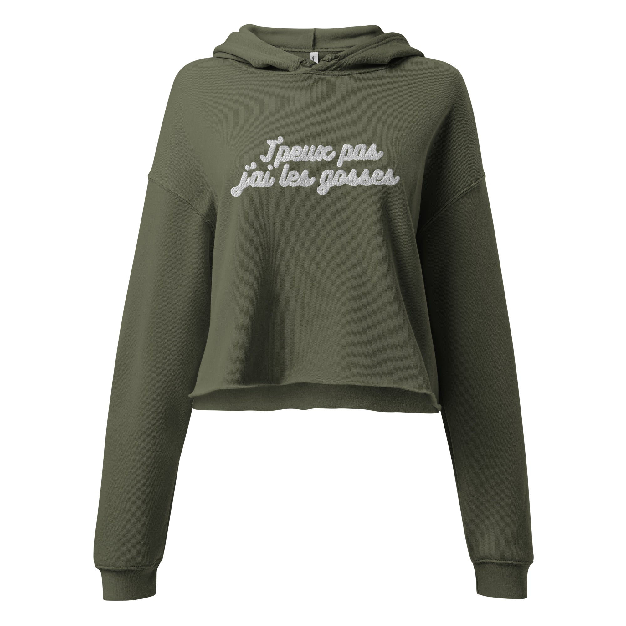 Sweat à Capuche Crop-Top - "J'peux pas j"ai les gosses"