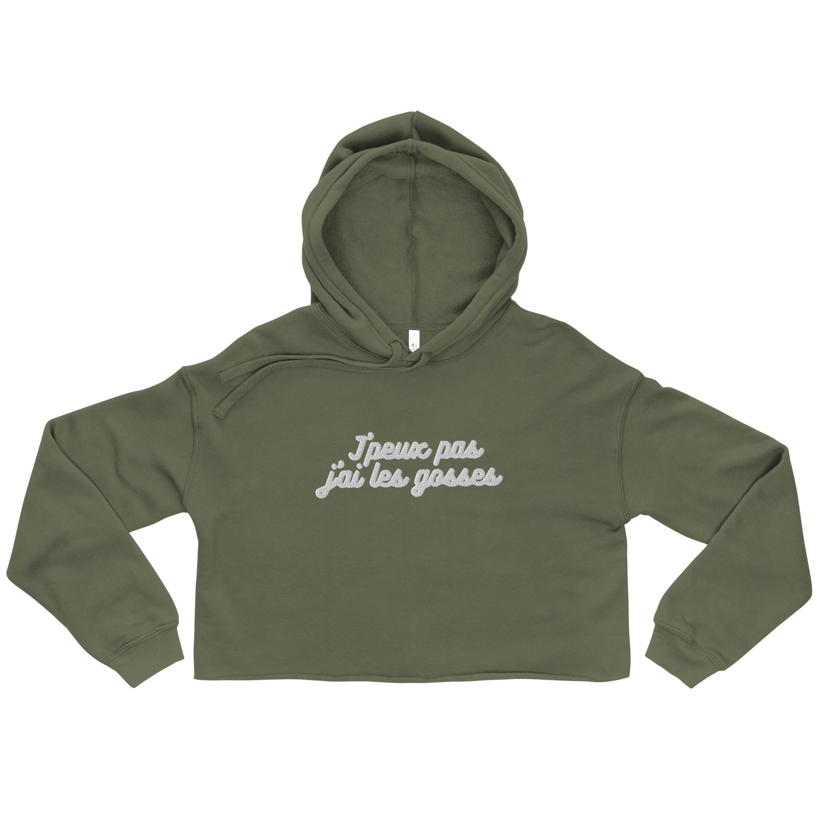 Sweat à Capuche Crop-Top - "J'peux pas j"ai les gosses"