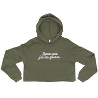 Sweat à Capuche Crop-Top - "J'peux pas j"ai les gosses"