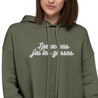 Sweat à Capuche Crop-Top - "J'peux pas j"ai les gosses"
