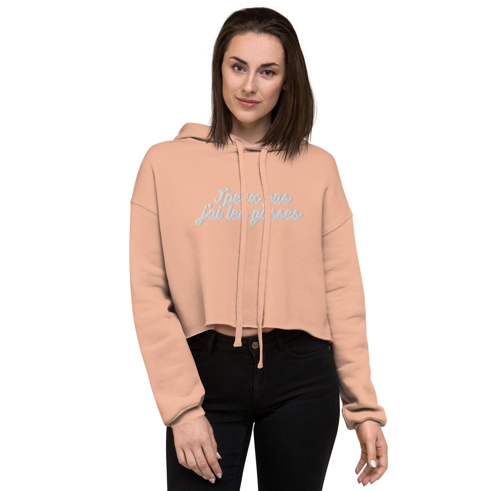 Sweat à Capuche Crop-Top - "J'peux pas j"ai les gosses"