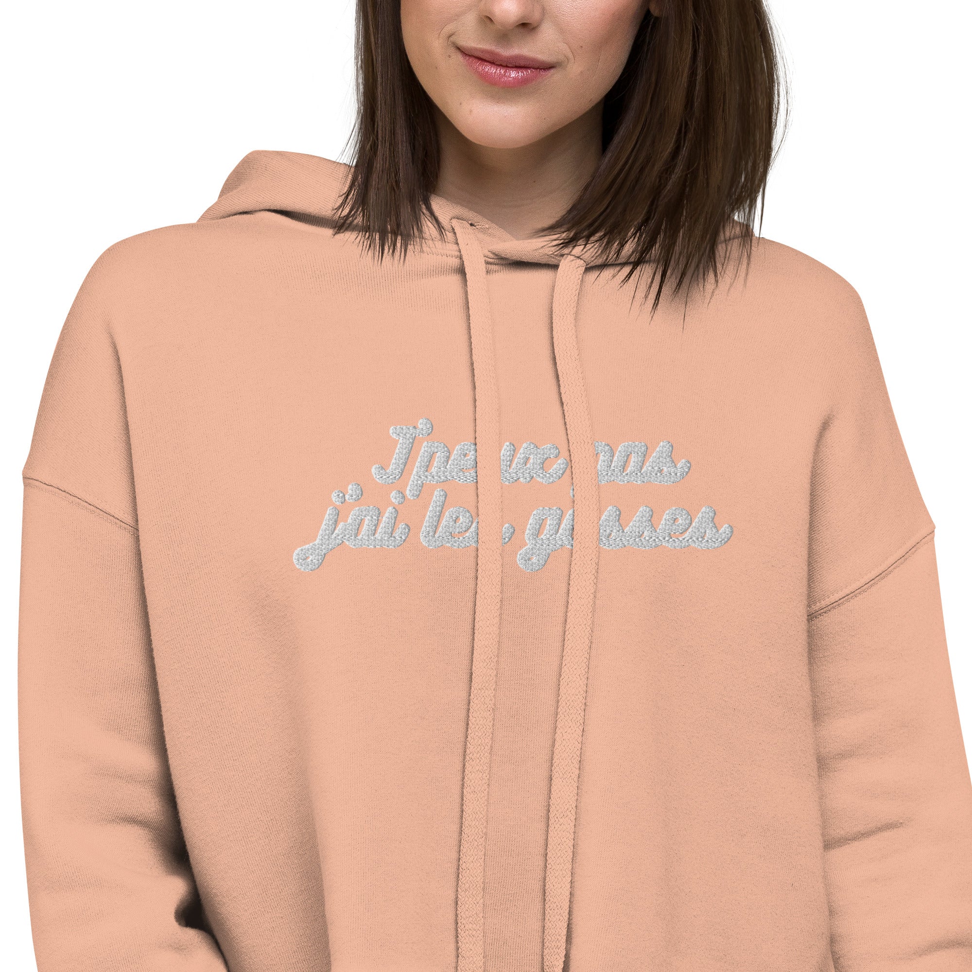 Sweat à Capuche Crop-Top - "J'peux pas j"ai les gosses"