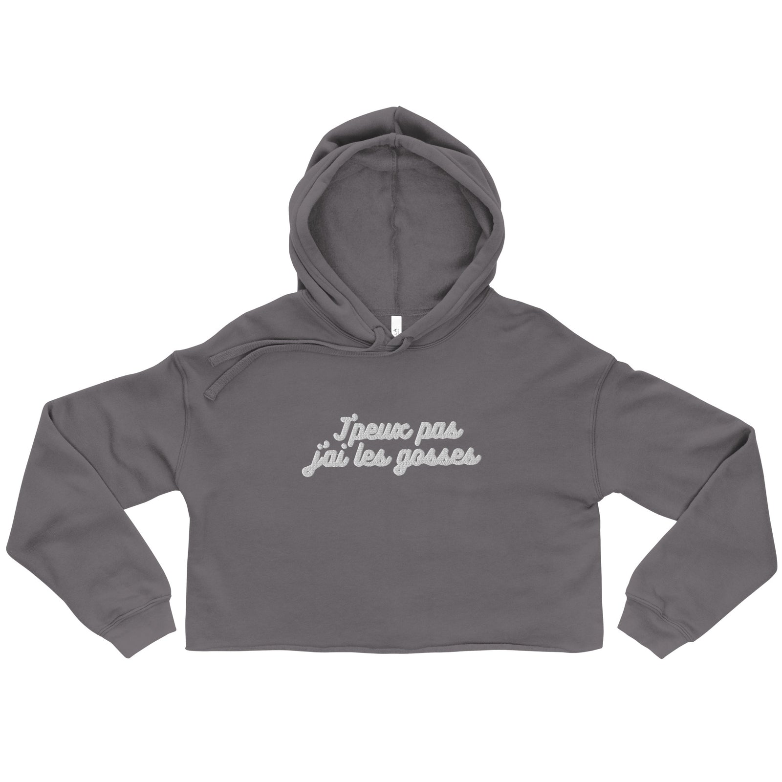 Sweat à Capuche Crop-Top - "J'peux pas j"ai les gosses"