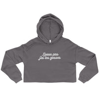 Sweat à Capuche Crop-Top - "J'peux pas j"ai les gosses"