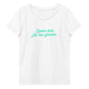 T-shirt moulant écologique femme - "J'peux pas j'ai les gosses"