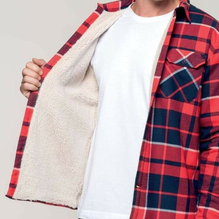 Surchemise à Carreaux Doublée Sherpa - Brodée DAD