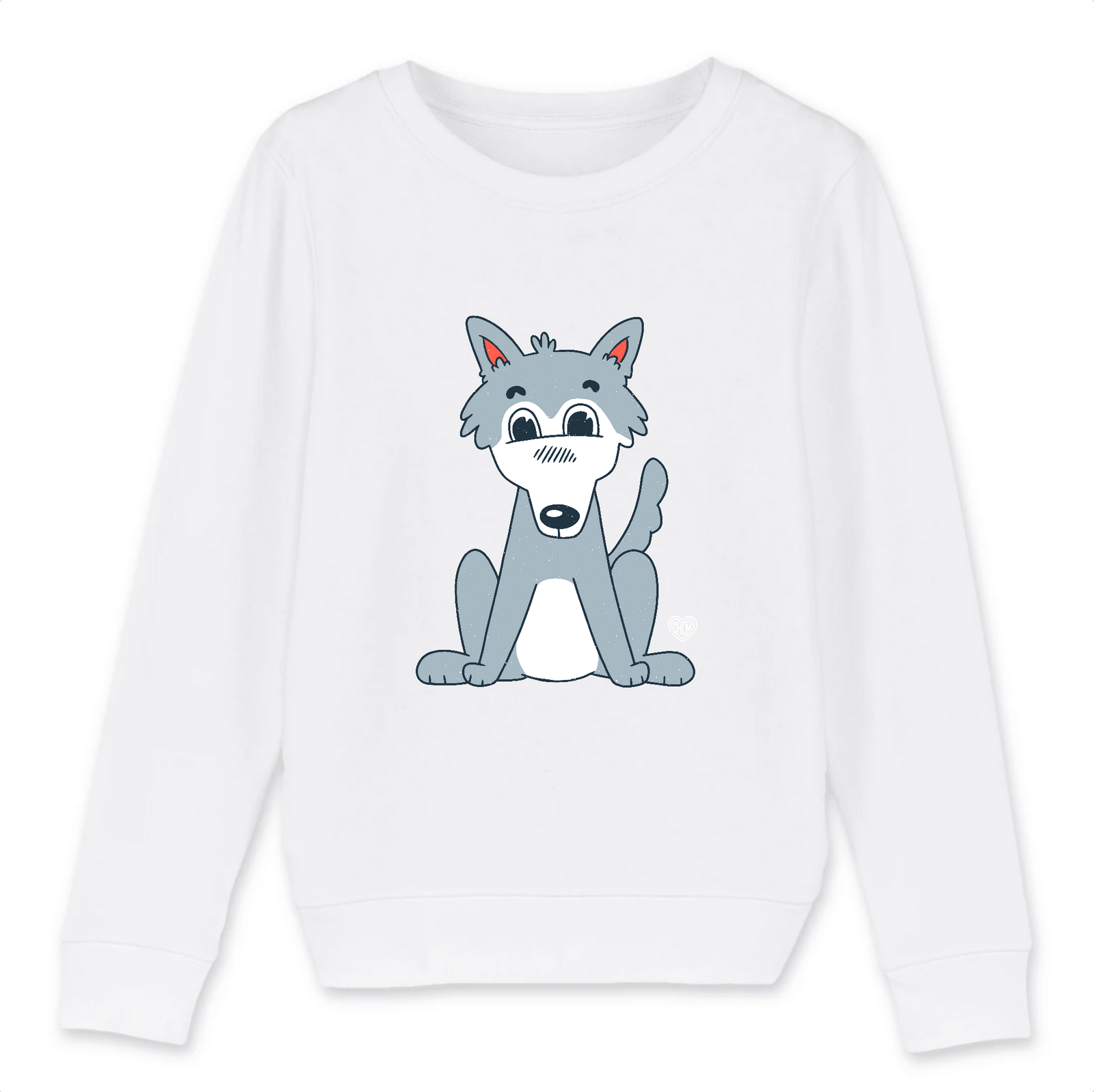 pull blanc petit loup mignon louveteau