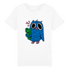 tshirt blanc enfant humour original hibou avec un fusil vert