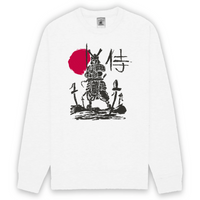 pull Blanc avec un dessin de samurai