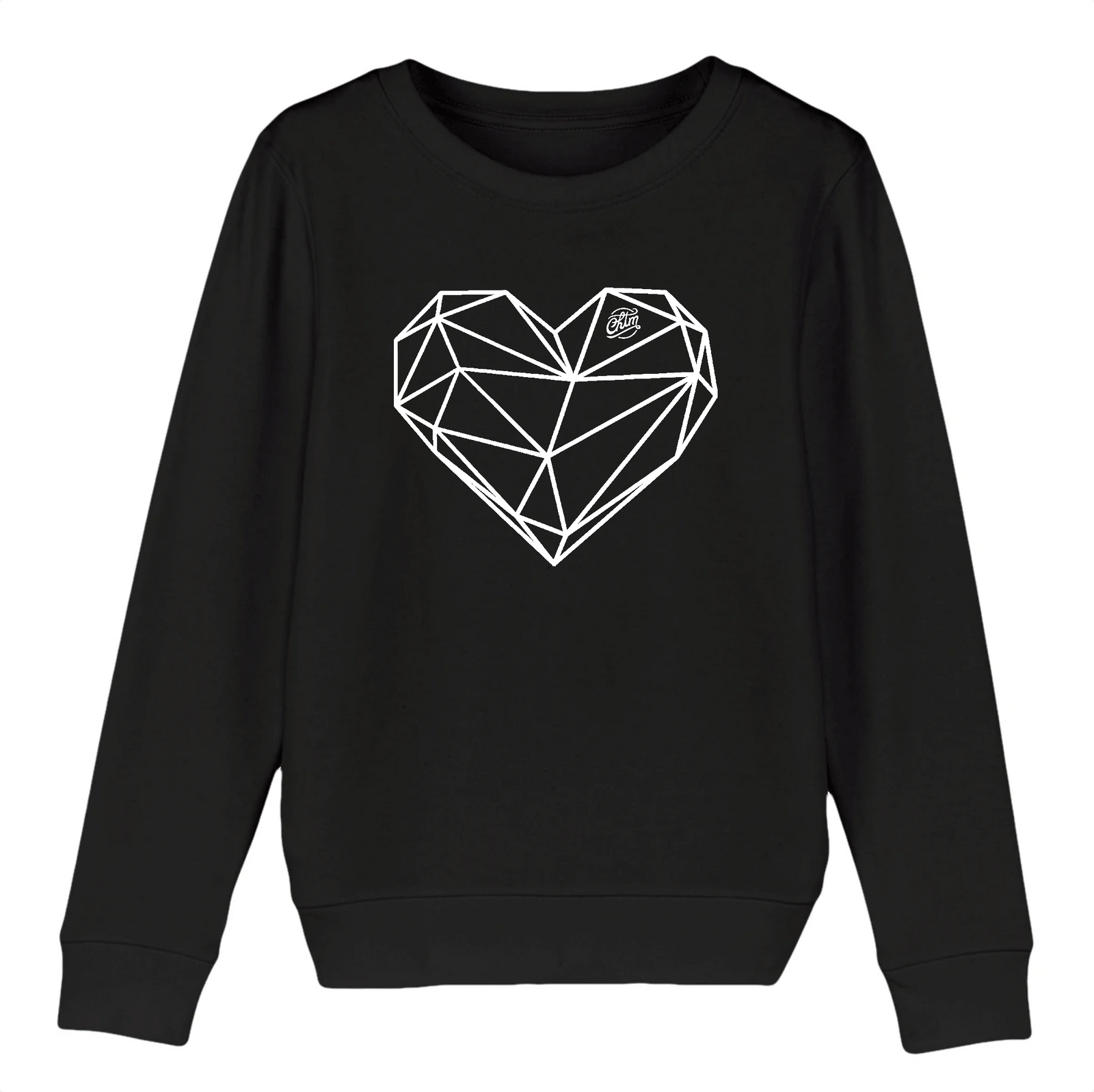 pull enfant bio imprime avec un joli coeur en origami