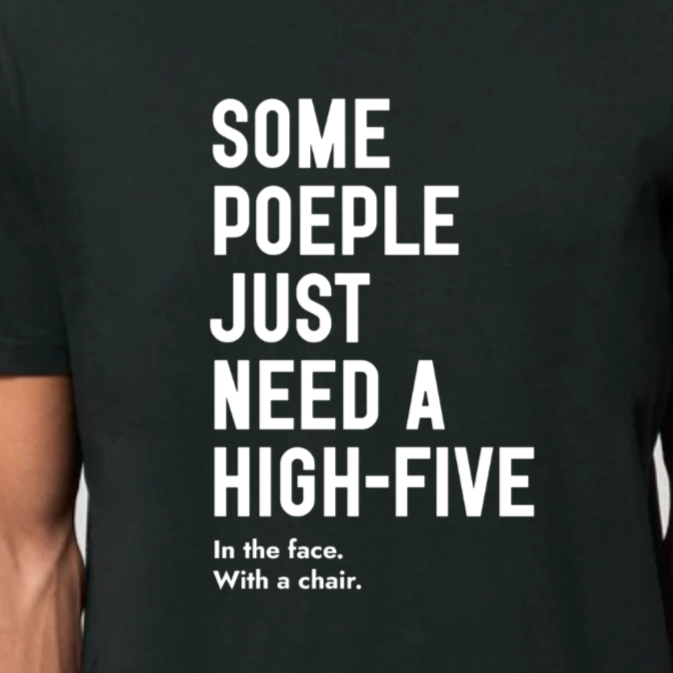 tshirt humour high five