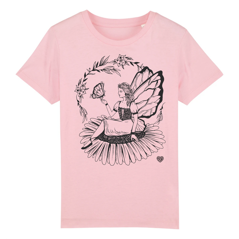 teeshirt rose fille fée clochette disney